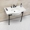Fauceture 37" Ceramic Console Sink with Stainless Steel Legs, White/Matte Black VPB28140W8MB - alternate 3
